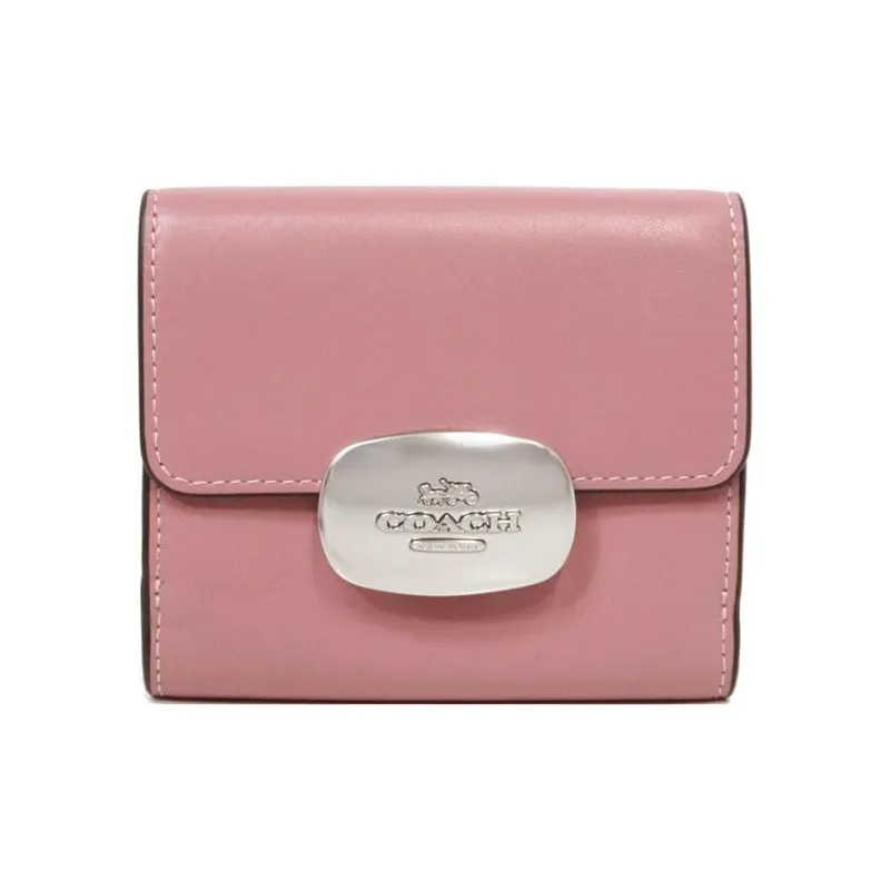 COACH Eliza Calfskin Wallet Small Size Women's Pink-1