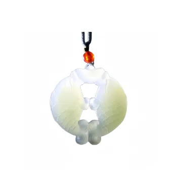 Lingxiang Yurun Hetian Jade Necklaces Pale Greenish White Jade Unisex