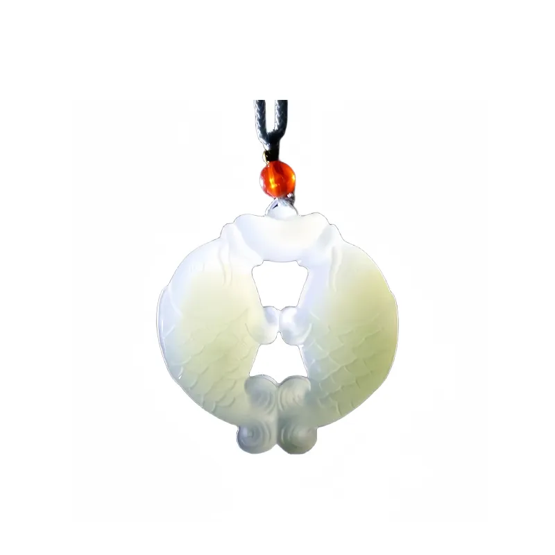 Lingxiang Yurun Hetian Jade Necklaces Pale Greenish White Jade Unisex-0