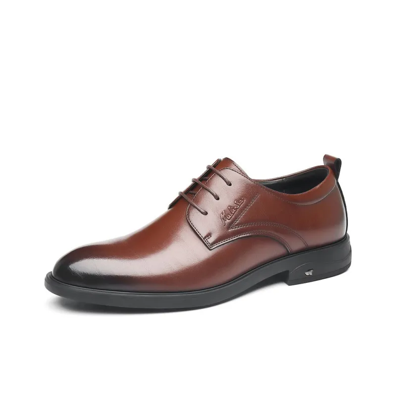 Mulinsen Dress Shoes Men Low Top Brown-5