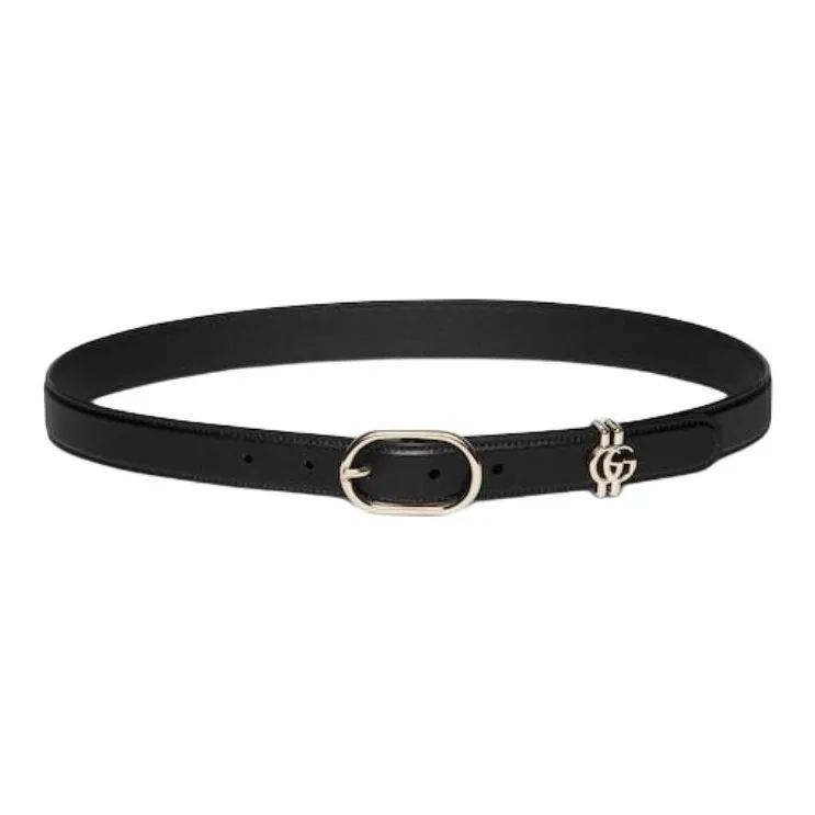 GUCCI Leather Belts Women's Black Width 2.5cm-0