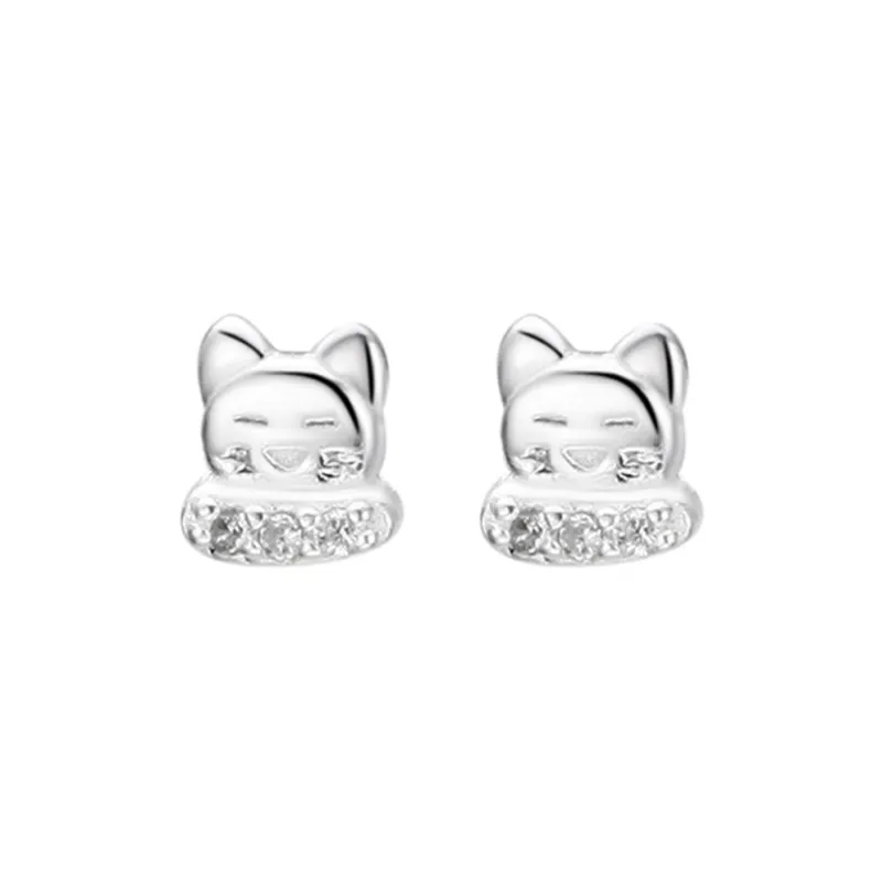 MIDNIGHT MOMENT S999 Silver Stud Earrings Women's-0