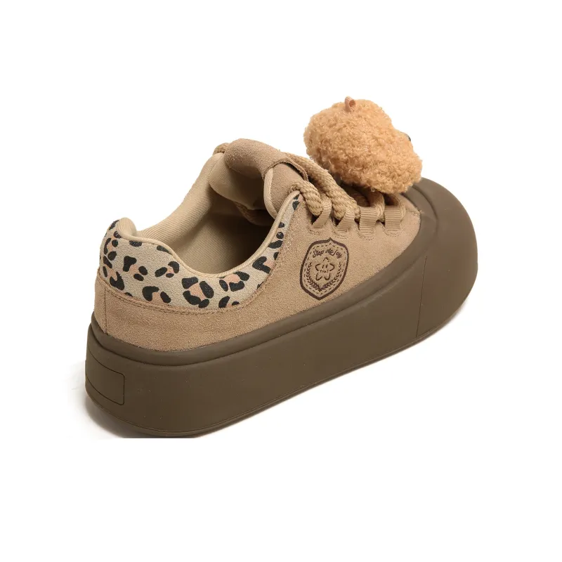 TTKJ Cushioned Wear Resistant Height Increasing Low Top Skateboard Shoes Women's Mist Camel-3