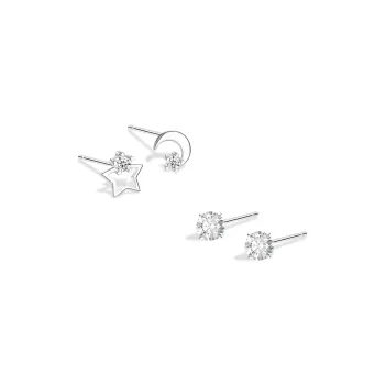 BLANK IN BLANK Sterling Silver Stud Earrings Women's Anniversary Birthday Present Box