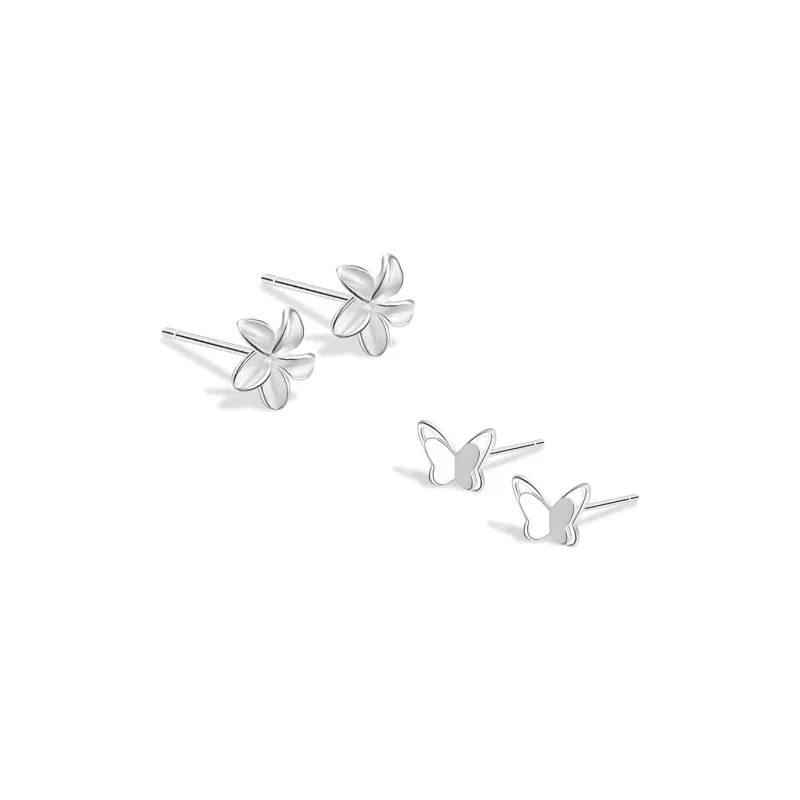 BLANK IN BLANK Sterling Silver Stud Earrings Women's Couple Bestie Girl Birthday Gift-0