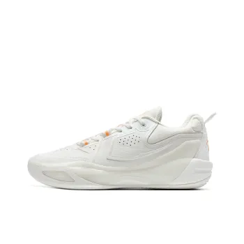 XTEP Wear Resistant Low Top Basketball Shoes Men's Sail White/High Gloss Orange