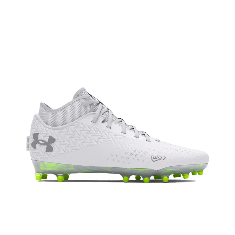 Under Armour Spotlight 4 MC Cushioning, Wear Resistant Soccer Shoes Unisex White-1