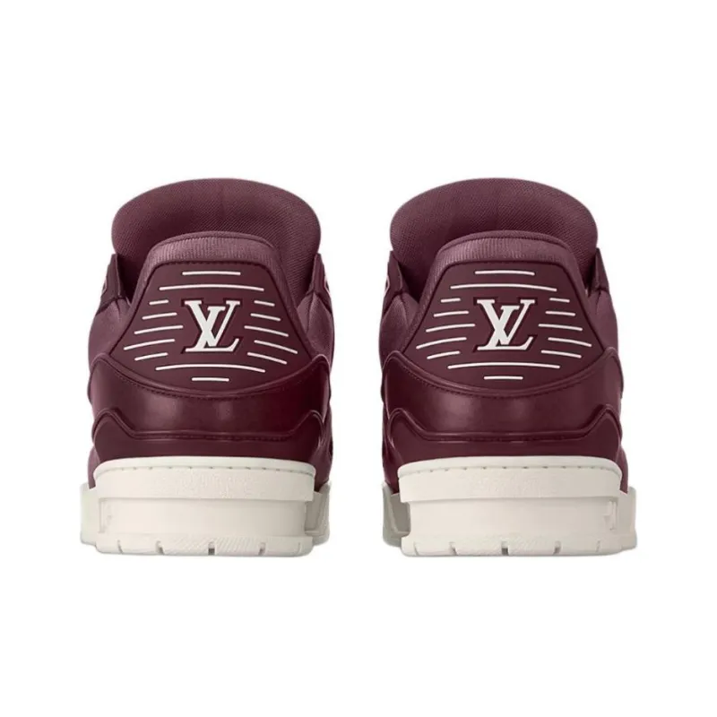LOUIS VUITTON Trainer Low Top Skateboard Shoes Men's Burgundy-3
