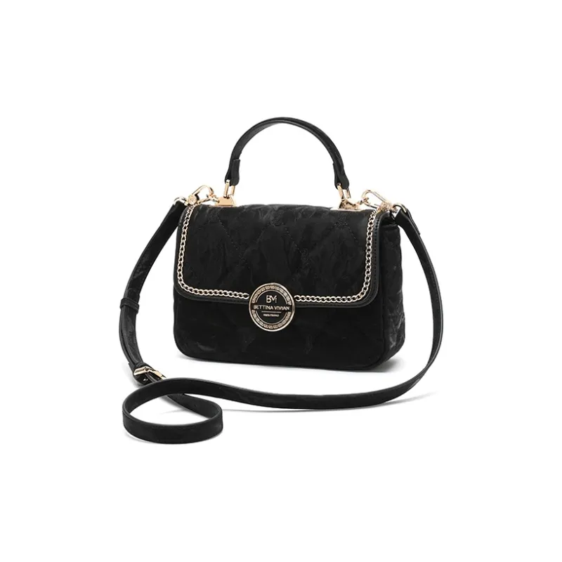 BETTINA VIVIAN PU Small Square Bag Shoulder Bag Crossbody Bag Handbag Regular Women's Black-3