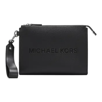 MICHAEL KORS MK Cooper Cow Leather Clutch Large Size Men's Black