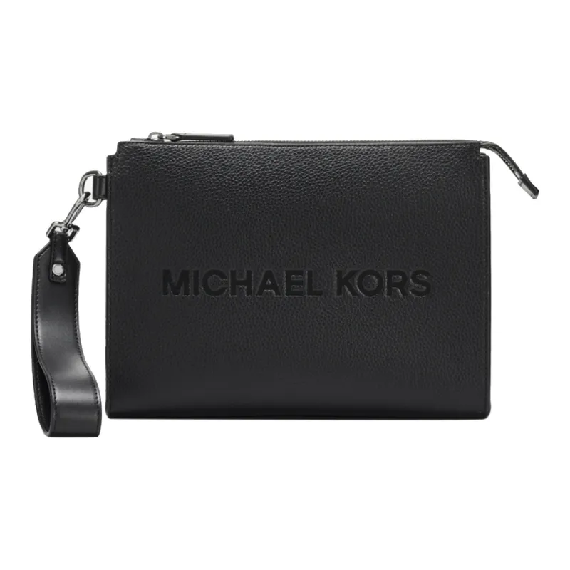 MICHAEL KORS MK Cooper Cow Leather Clutch Tubas Men's Black-0
