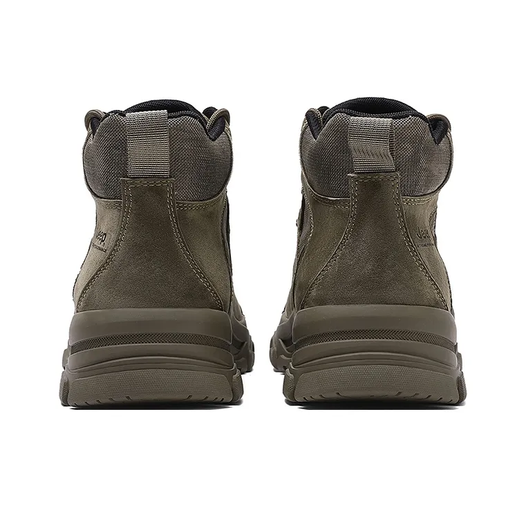Jeep Breathable Warm Wear Resistant Height Increasing Slip Resistant Ankle Length Outdoor Boots Men's Khaki-4