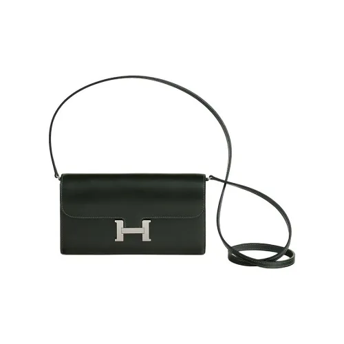 HERMES Constance To Go Box Calfskin Wallet, Shoulder Bag, Crossbody Bag Women's 67 Vert Fonce Dark Green