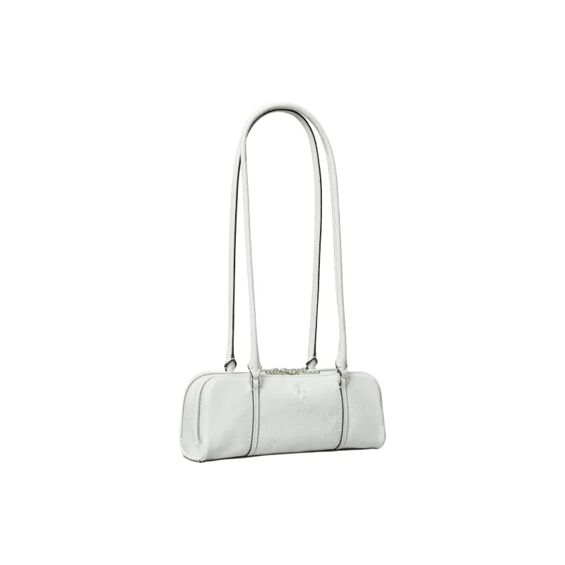 TORY BURCH Pleated Leather Handbag, Shoulder Bag Mini Women's White-1
