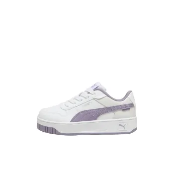 PUMA Carina Street Anti Slip Wear Resistant Low Top Kids' Skateboarding Shoes White Purple Children Aged 3 7 Years Old