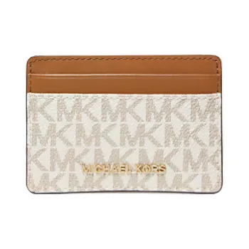MICHAEL KORS Jet Set Canvas Wallet, Card Holder Women's Vanilla