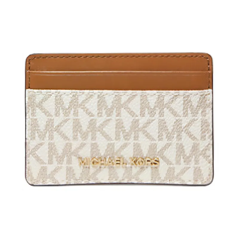 MICHAEL KORS Jet Set Canvas Wallet, Card Holder Women's Vanilla-0