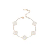 Lucky Four-Leaf Clover Bracelet[White]