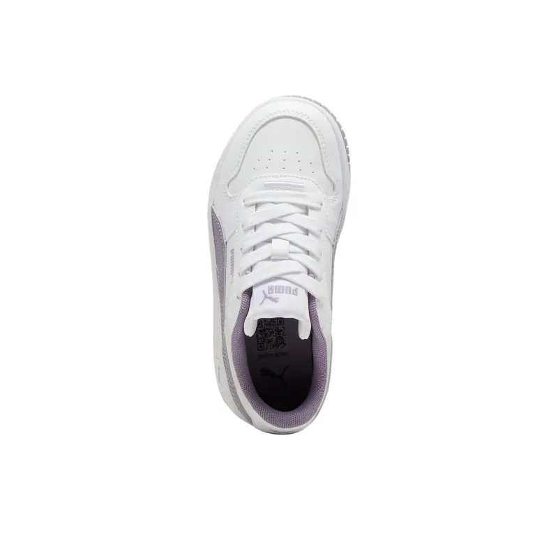 PUMA Carina Street Anti Slip Wear Resistant Low Top Kids' Skateboarding Shoes White Purple Children Aged 3 7 Years Old-2