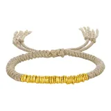 Twisted Gold Bracelet-Beige Rope
