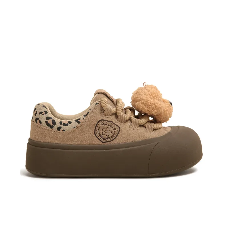 TTKJ Cushioned Wear Resistant Height Increasing Low Top Skateboard Shoes Women's Mist Camel-1