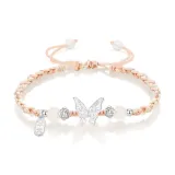 Pink Cord Butterfly Bracelet
