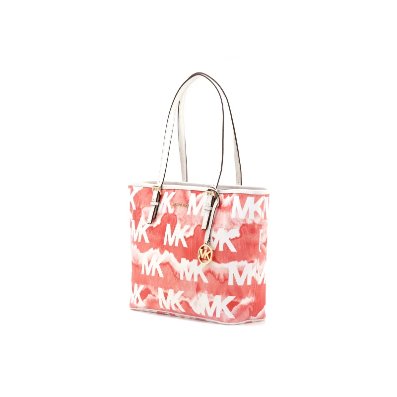 MICHAEL KORS Jet Set Artificial Leather Shoulder Bag, Crossbody Bag, Handbag Women's Coral Red-3