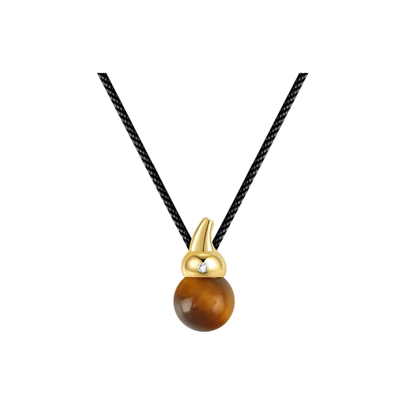 Bezzo Tiger's Eye Stone Necklaces Unisex-0
