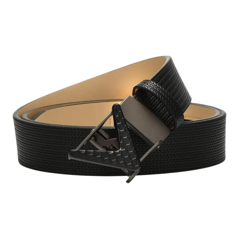 Callaway Top Grain Cow Leather Leather Belts Unisex Black/White Width: 3.8cm-1