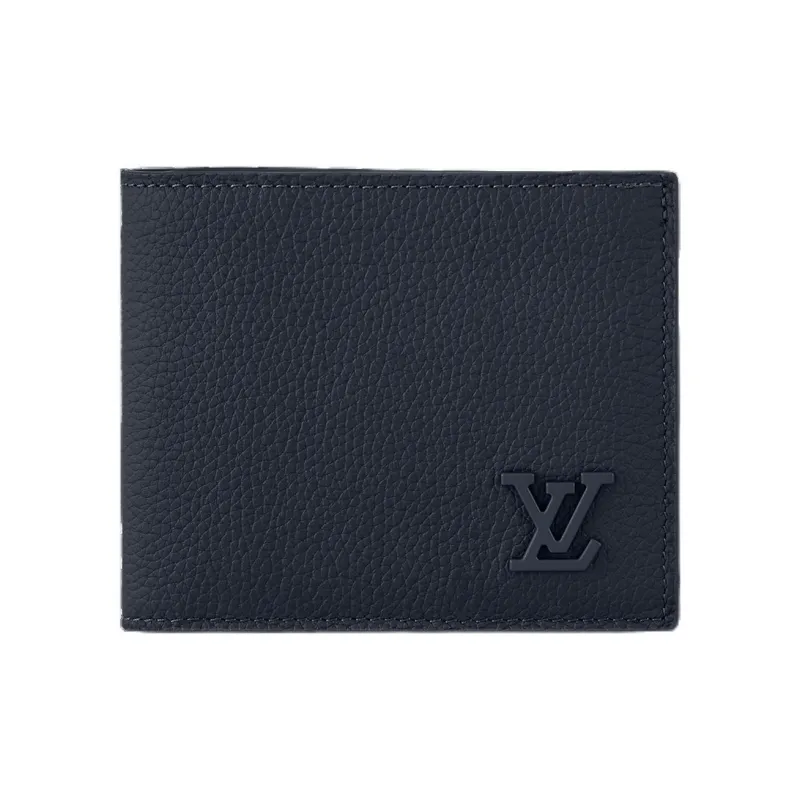 LOUIS VUITTON Cow Leather Wallet Men's Ink Blue-0