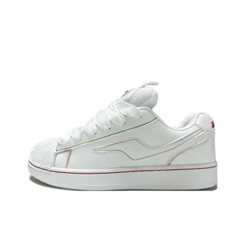 JIANGSHOU Wear resistant And Lightweight Low Top Skateboard Shoes Women's White Rainbow