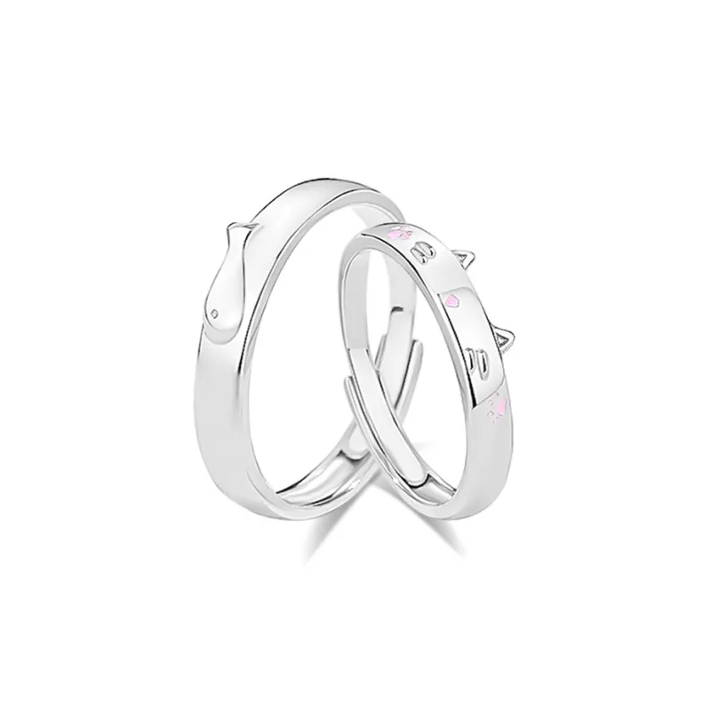 Muyan Alloy Cat And Fish Ring Unisex-0