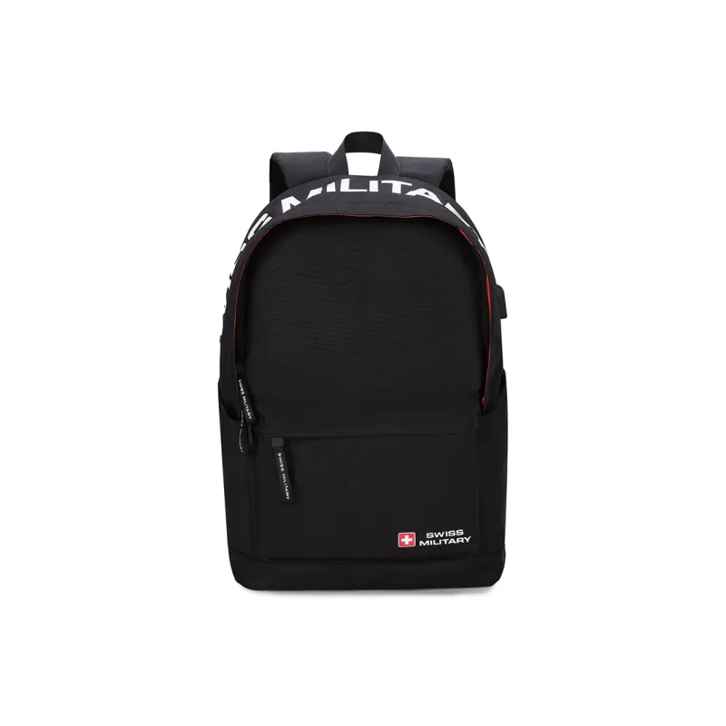 SWISS MILITARY Oxford Backpack Laptop Bag Regular Unisex Black-0