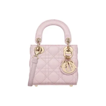 DIOR Lady Dior Lambskin Lady Dior Bag, Shoulder Bag, Crossbody Bag, Handbag Mini Women's Light Pink