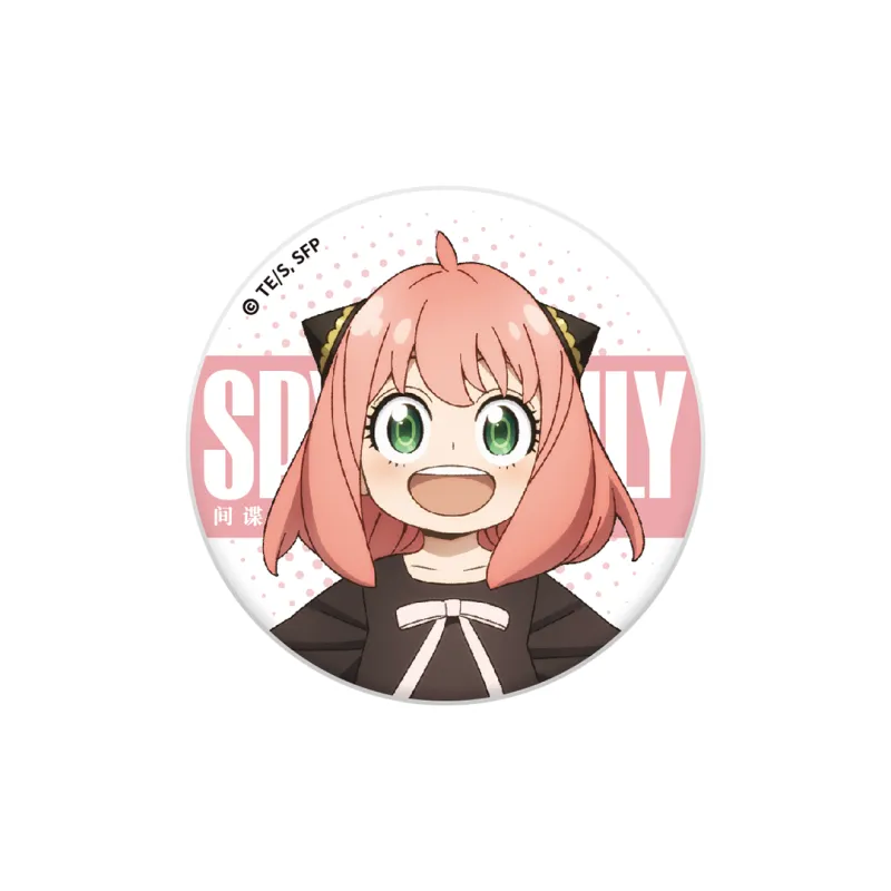 Wakame Anya Forger, Loid Forger, Yor Forger, Bond Forger Figure Print Collection Double Flash Badge Badges-4