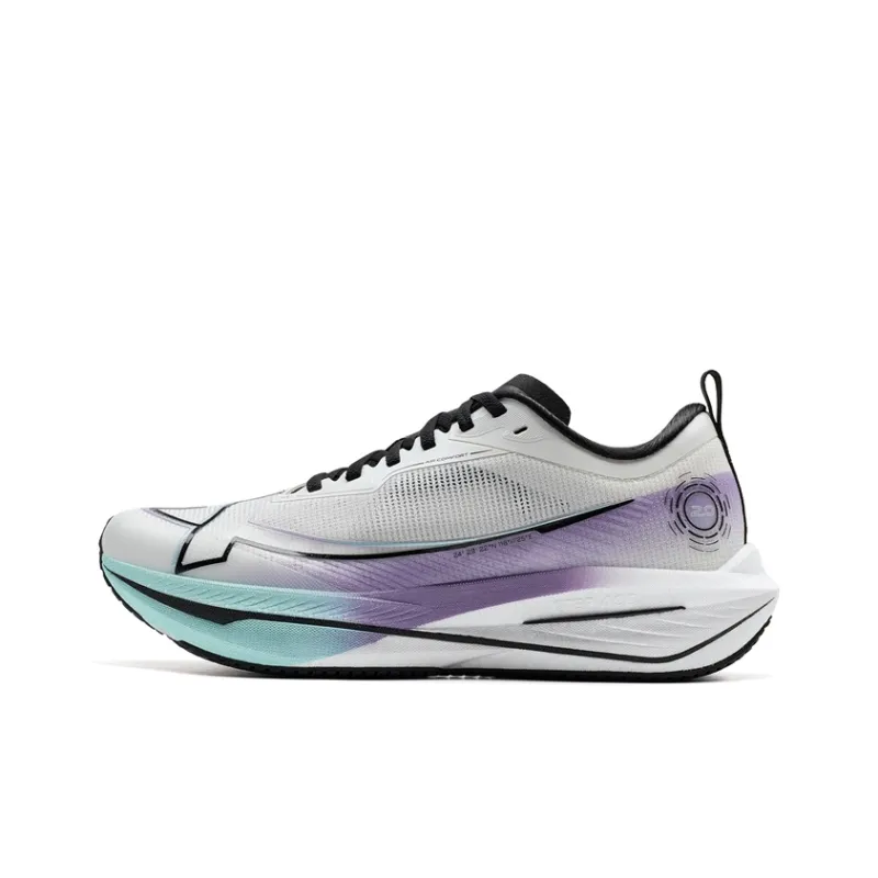 XTEP One piece Molded 2nd Generation Anti Slip Wear Resistant Low Top Running Shoes Men's Sail White/Bellflower Purple-0