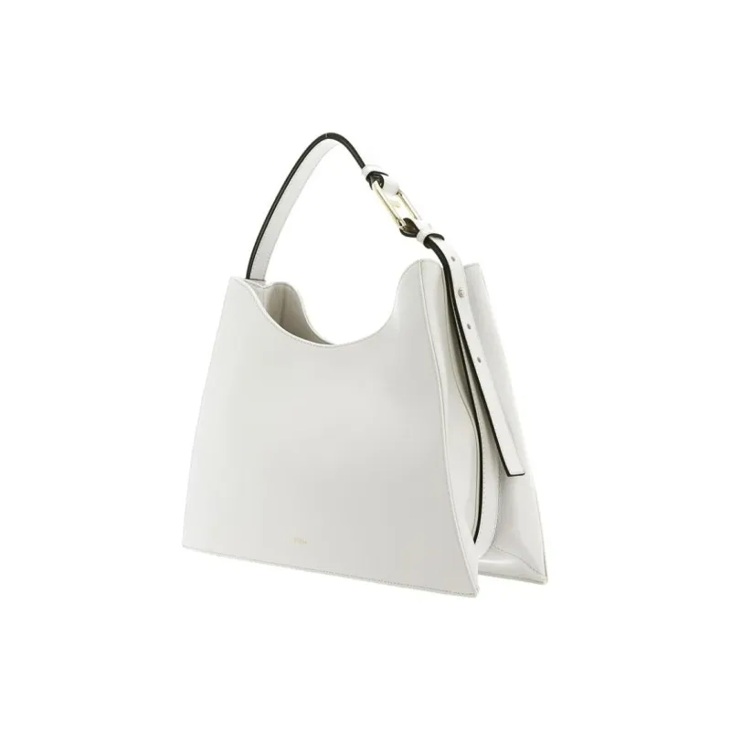 Furla Calfskin One Shoulder Handbags Large Size Women's Cotton Candy White-3