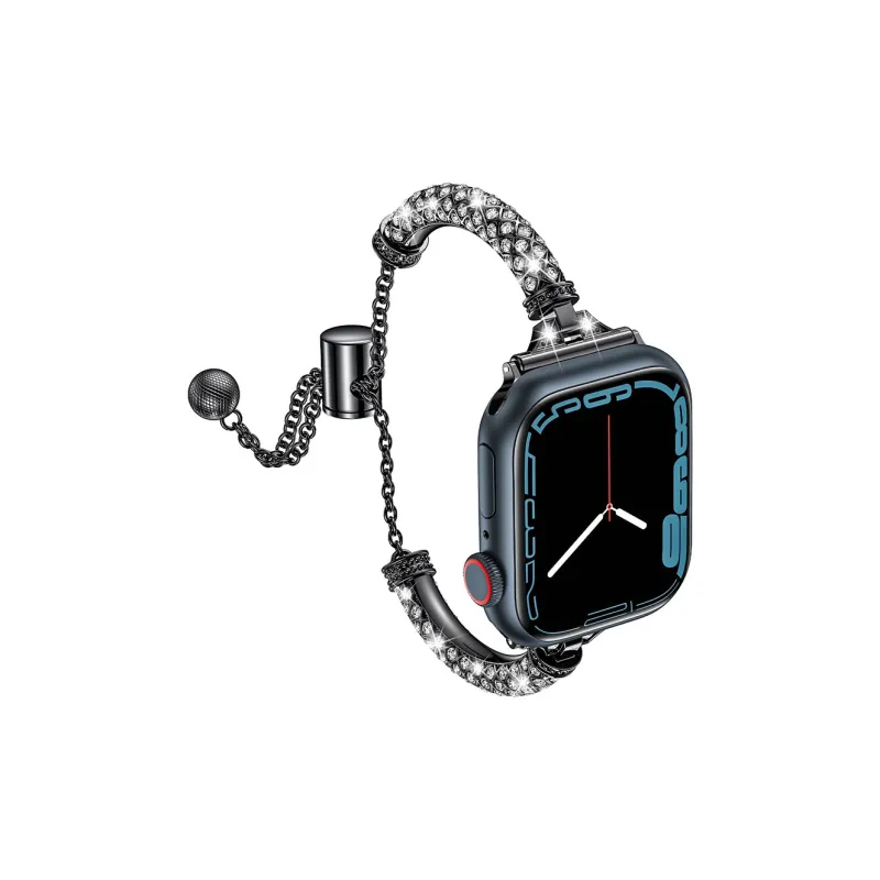 ZHENGGUANG Watch Band Apple Compatibility 38 45mm Rhinestone Embellished Material-8