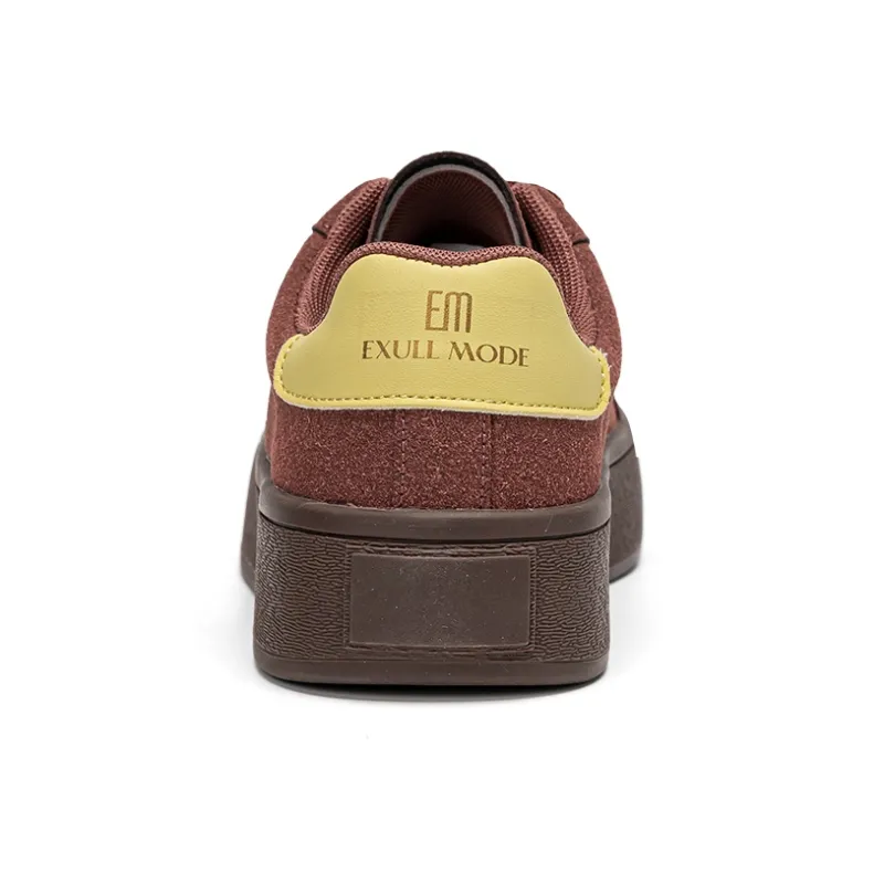 EXULL Q Anti Slip And Wear Resistant Height Increasing Low Top Skateboard Shoes Women's Burgundy-3