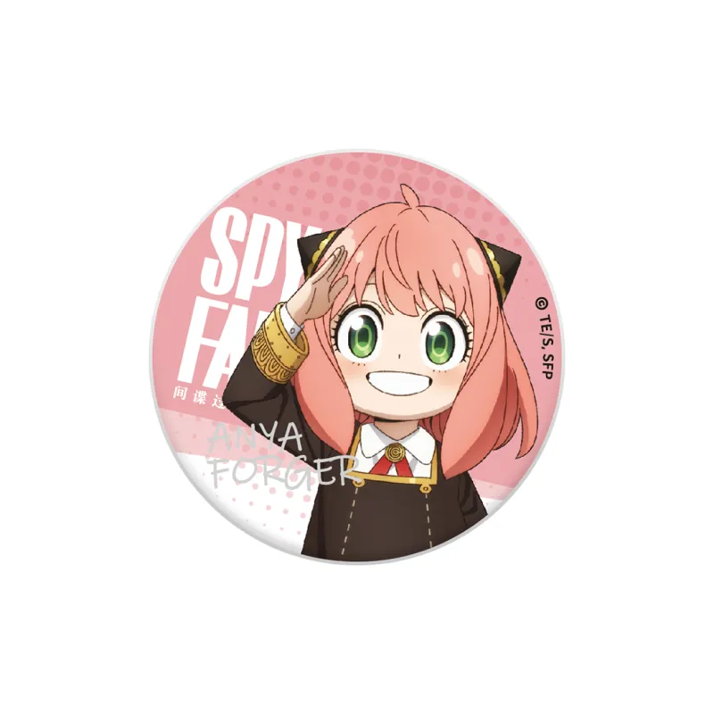 Wakame Anya Forger, Loid Forger, Yor Forger, Bond Forger Figure Print Collection Double Flash Badge Badges-5