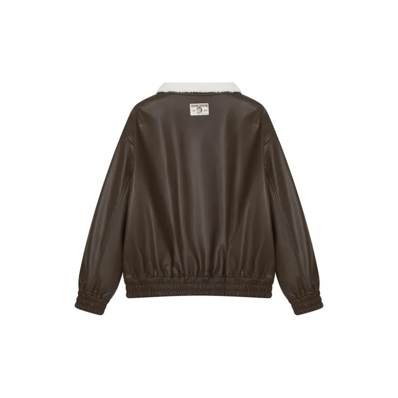Teenie Weenie Leather Jacket Women's Brown-1