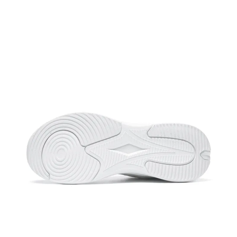 BTE Shock Absorbers Slip Resistant, Abrasion Resistant, Lightweight Low Top Running Shoes Unisex Aurora White Silver-4