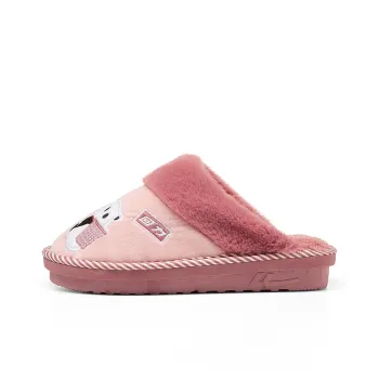 Warrior Fuzzy Cute Pet Design Abrasion Resistant Slip Resistant Wrap toe Slippers Women's Pink