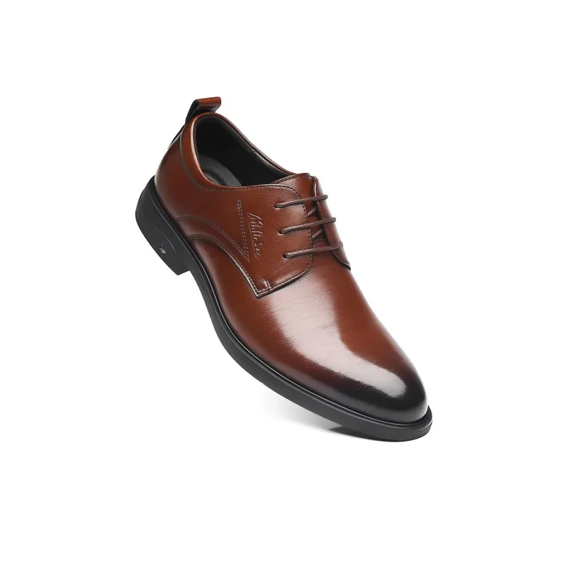 Mulinsen Dress Shoes Men Low Top Brown-7