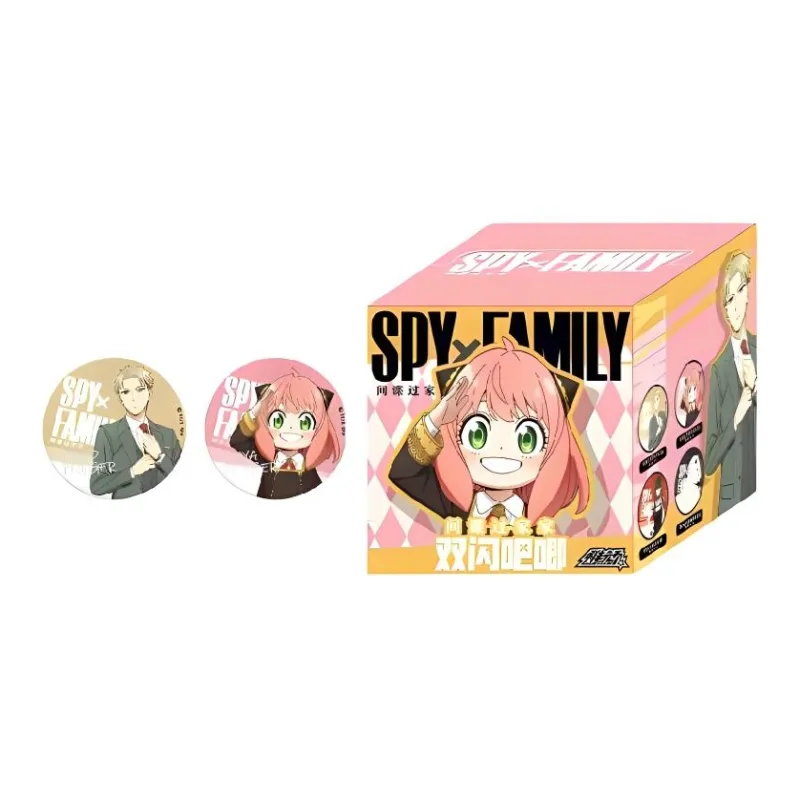 Wakame Anya Forger, Loid Forger, Yor Forger, Bond Forger Figure Print Collection Double Flash Badge Badges-7