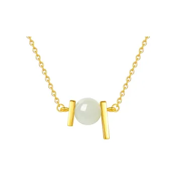 Zhi Yue Necklaces Pale Greenish White Jade Women's