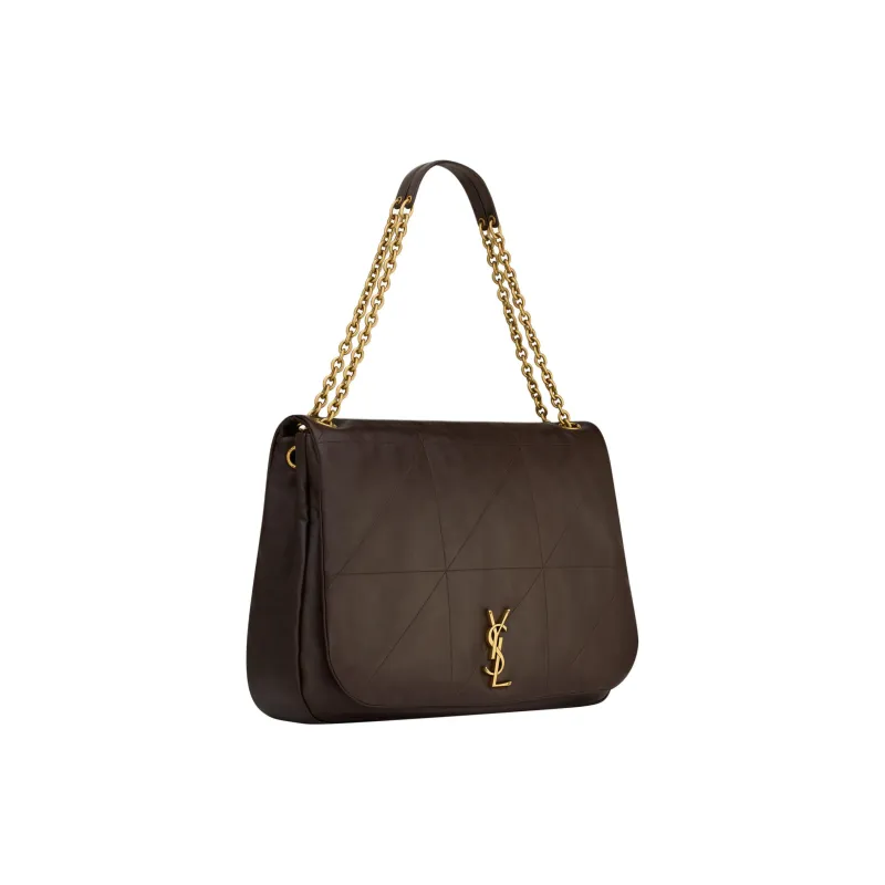 SAINT LAURENT Lambskin Shoulder Bag, Crossbody Bag, Handbag Women's Dark Umber-1