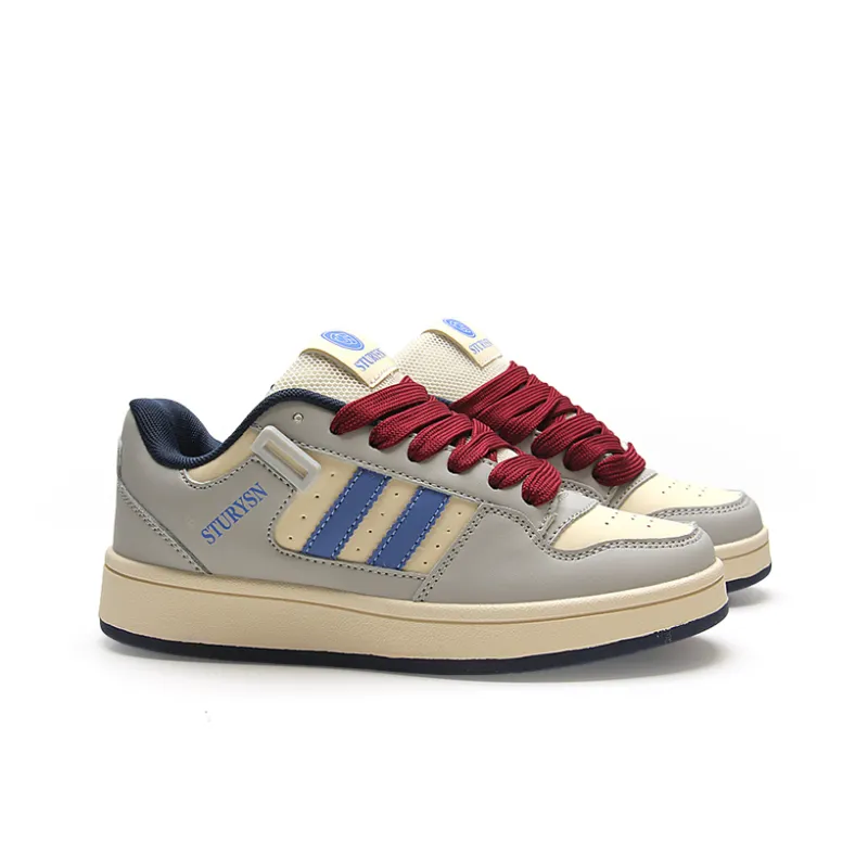 STUR YSN Wear-resistant And Lightweight Low-Top Skateboard Shoes Unisex Beige Red-4