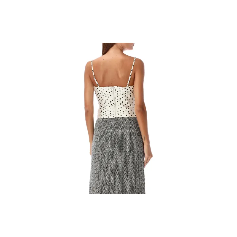 Self portrait Polka Dot Satin Top-1