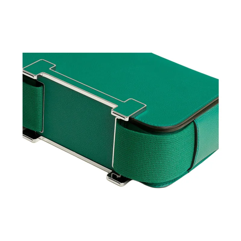 HERMES Geta Evercolor Calfskin Crossbody Bag Shoulder Bag Women's Iridescent Green-3
